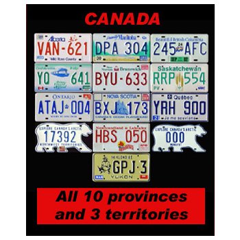 Комплект автономеров Канады (Can 244-258)