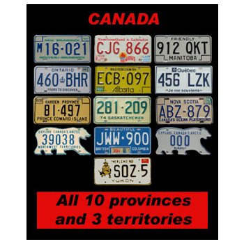 Комплект автономеров Канады (Can 244-256)